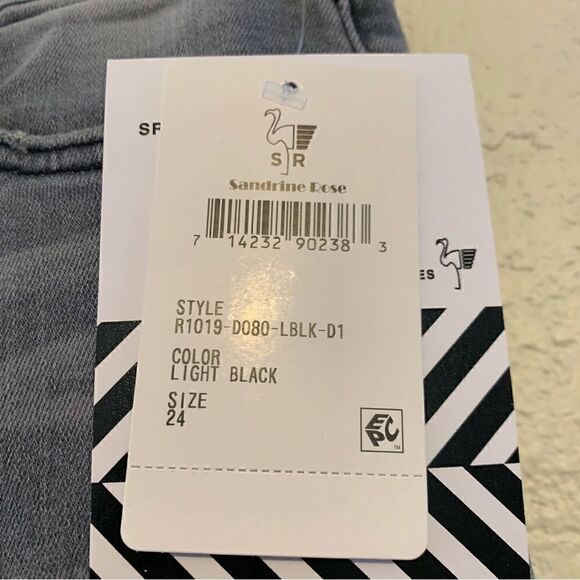 NWT Sandrine Rose x Free People High Waisted Skinny Jeans in Light Black 24 - Picture 6 of 8